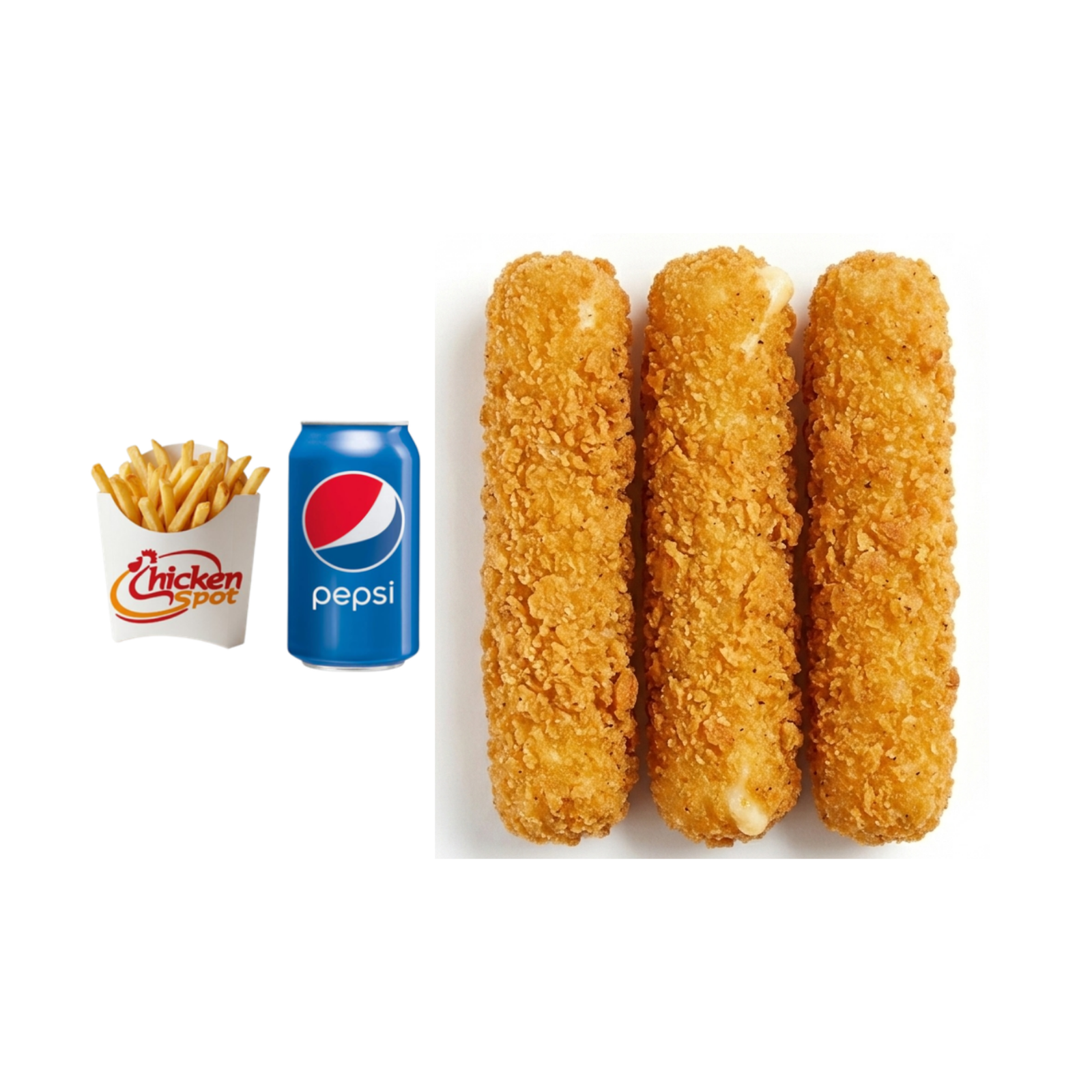 Kids 3 Pcs Mozzarella Cheese Sticks Meal